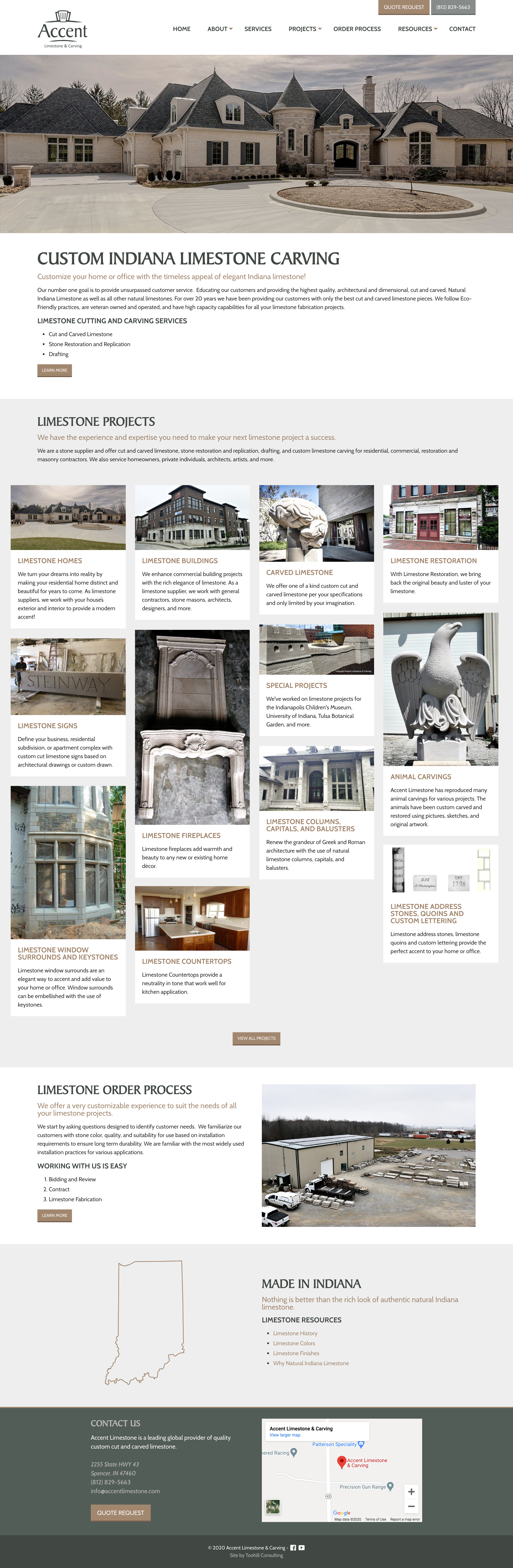 Accent Limestone Website Homepage